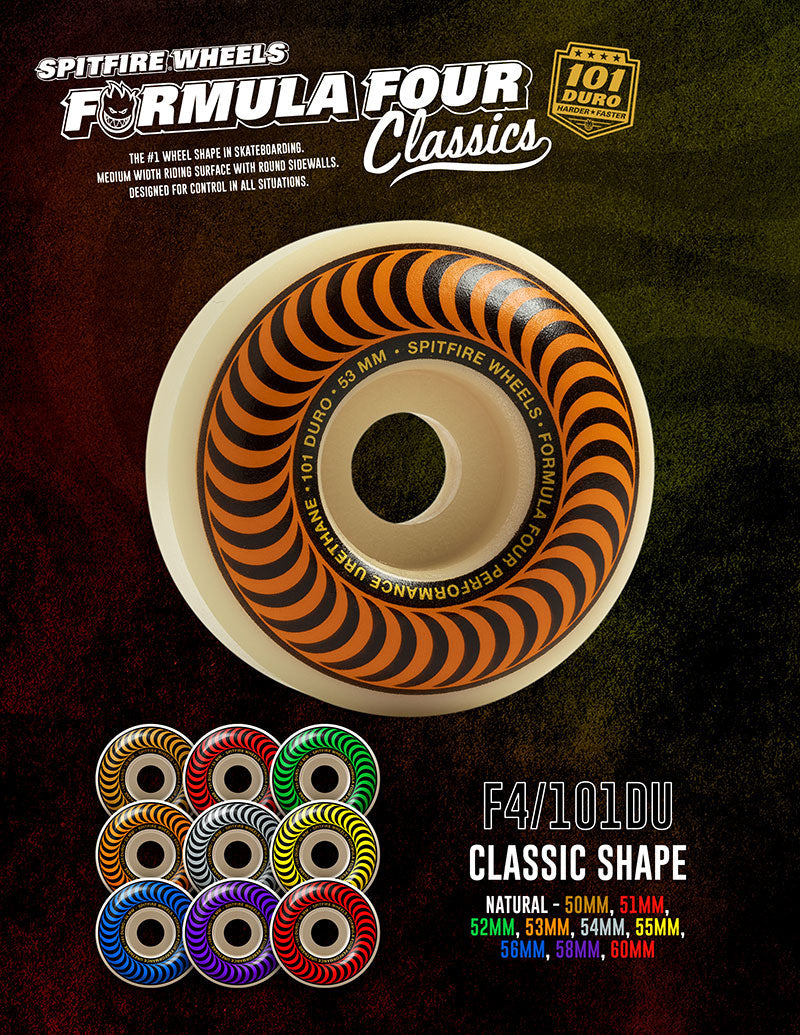 Spitfire Wheels - F4 101A Classic Shape (Various Sizes)