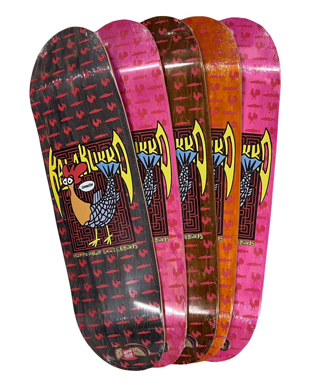 Happy Hour Skateboards - Fishrooster 9.125" Football Shape