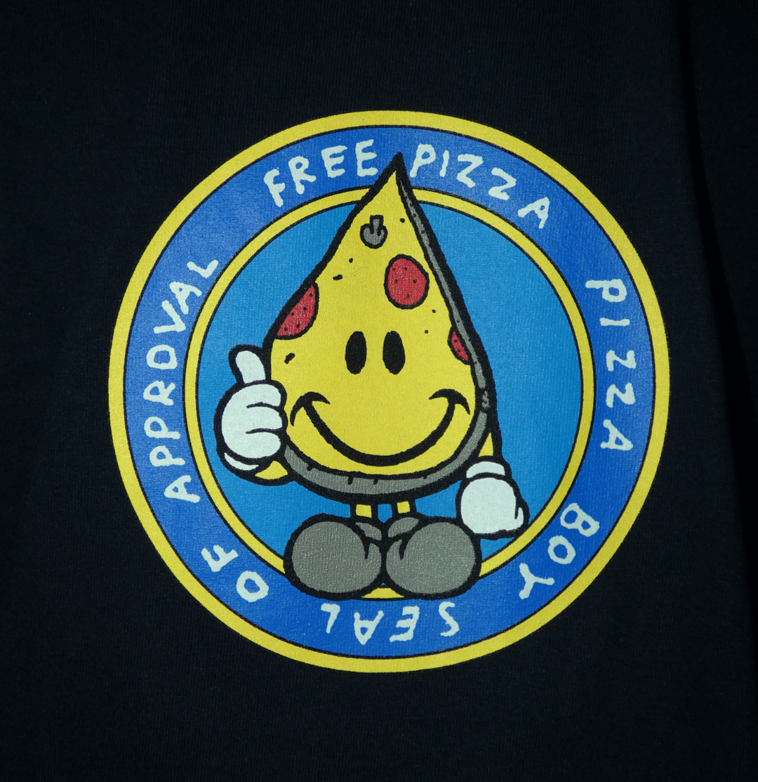 Free Pizza Hardware - Seal Of Approval T-Shirt - Dark Navy