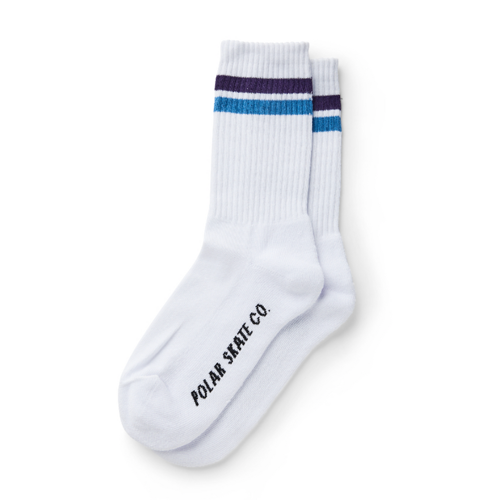 Polar Skate Co. - Stripe Socks - White / Purple / Blue