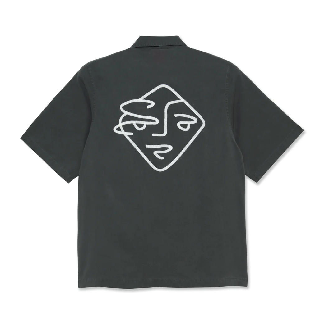 Polar Skate Co. - Diamond Face Bowling Shirt - Graphite/White