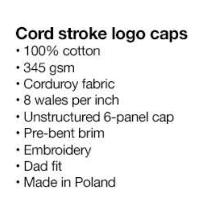 Polar Skate Co. - Cord Stroke Logo Cap Brass (Large)