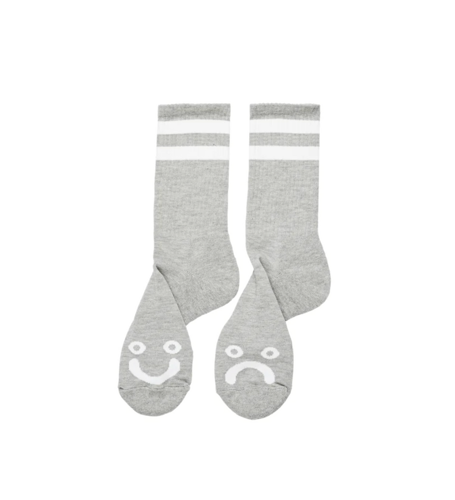 Polar Skate Co. - Happy Sad Socks - Heather Grey