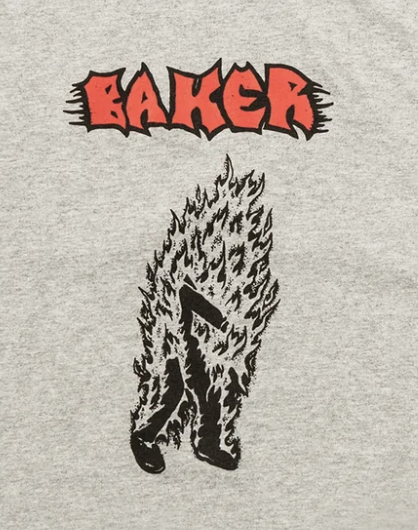 Baker Skateboards - Man On Fire Tee - Ash Heather