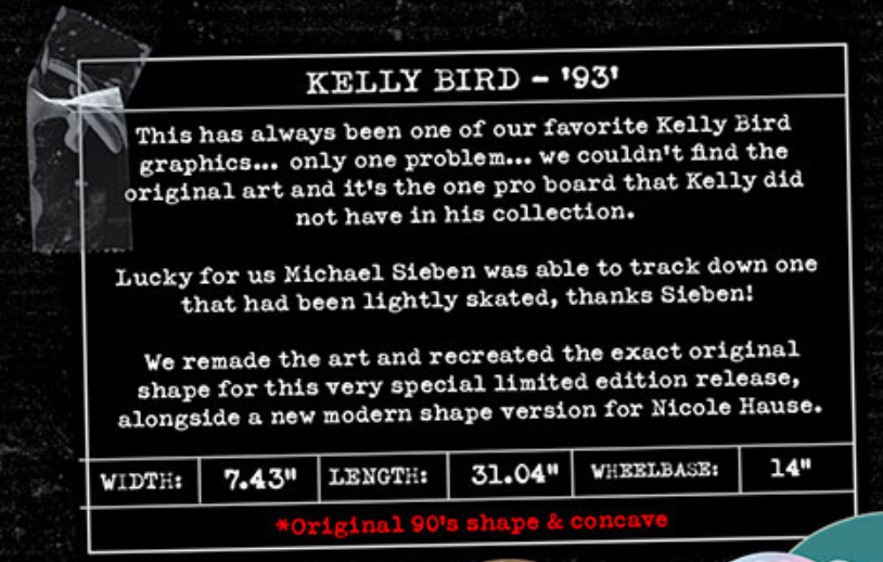 Real Skateboards - Kelly Bird '93 - 7.43"