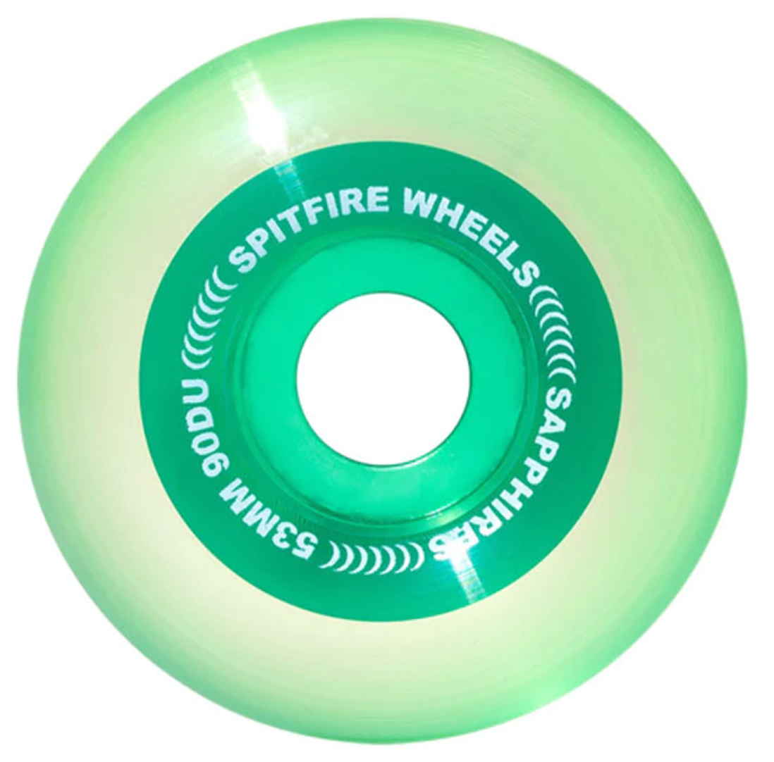 Spitfire Wheels - Sapphire 90A Clear/Green - 53mm