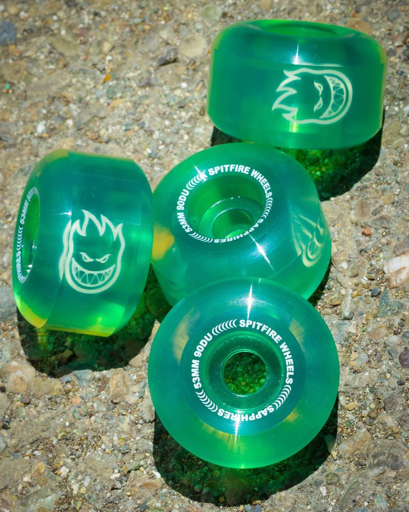 Spitfire Wheels - Sapphire 90A Clear/Green - 53mm