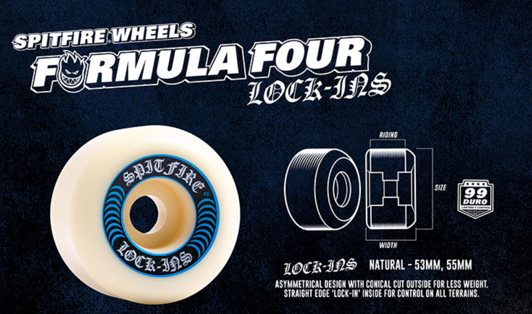 Spitfire Wheels - F4 99A Lock-Ins Shape (Various Sizes)