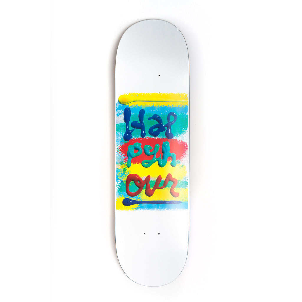 Happy Hour Skateboards - Paint Logo WHITE 8.75"