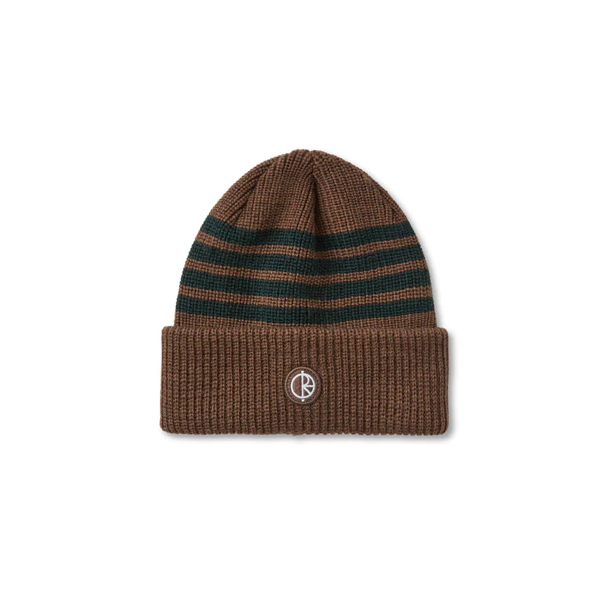 Polar Skate Co. - Stripe Merino Beanie Brass/Dark Green