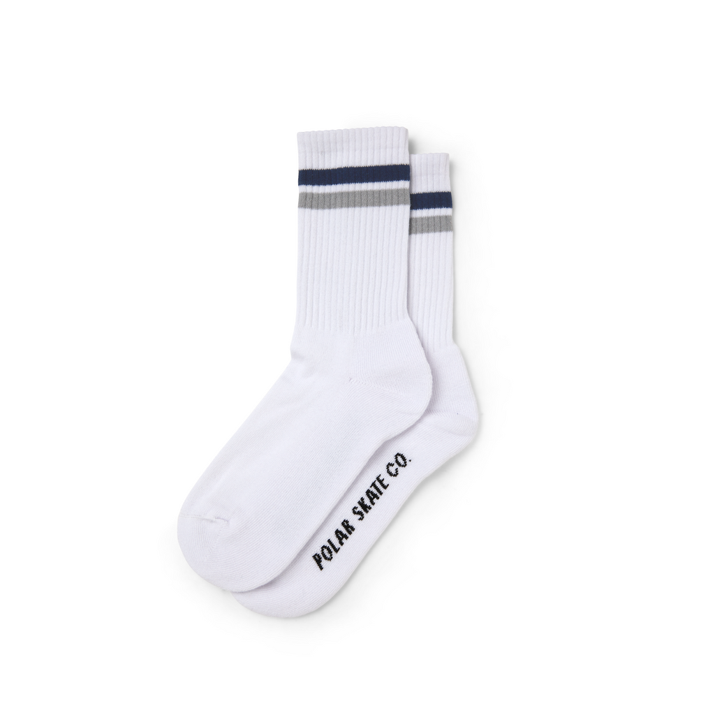 Polar Skate Co. - Stripe Socks - White / Navy / Grey