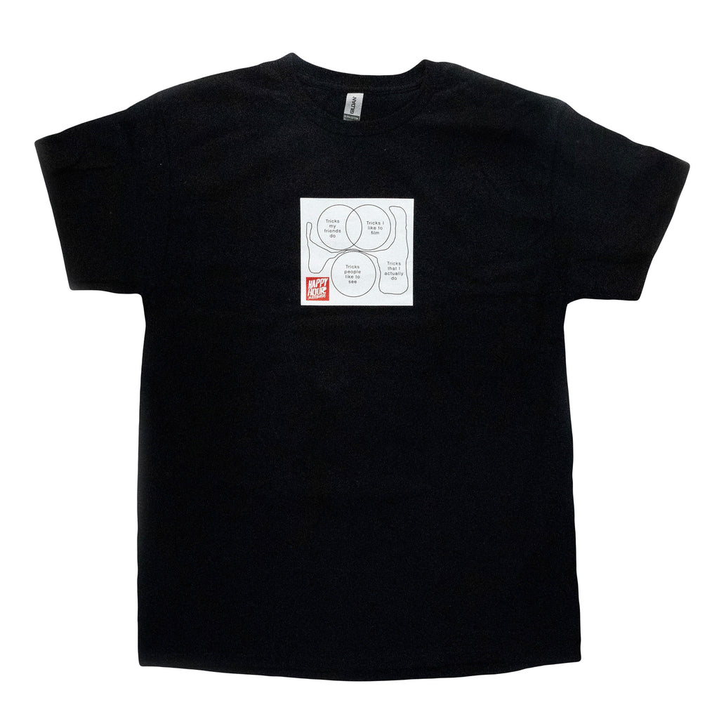 Happy Hour Skateboards - Tricks I Do T-Shirt Black