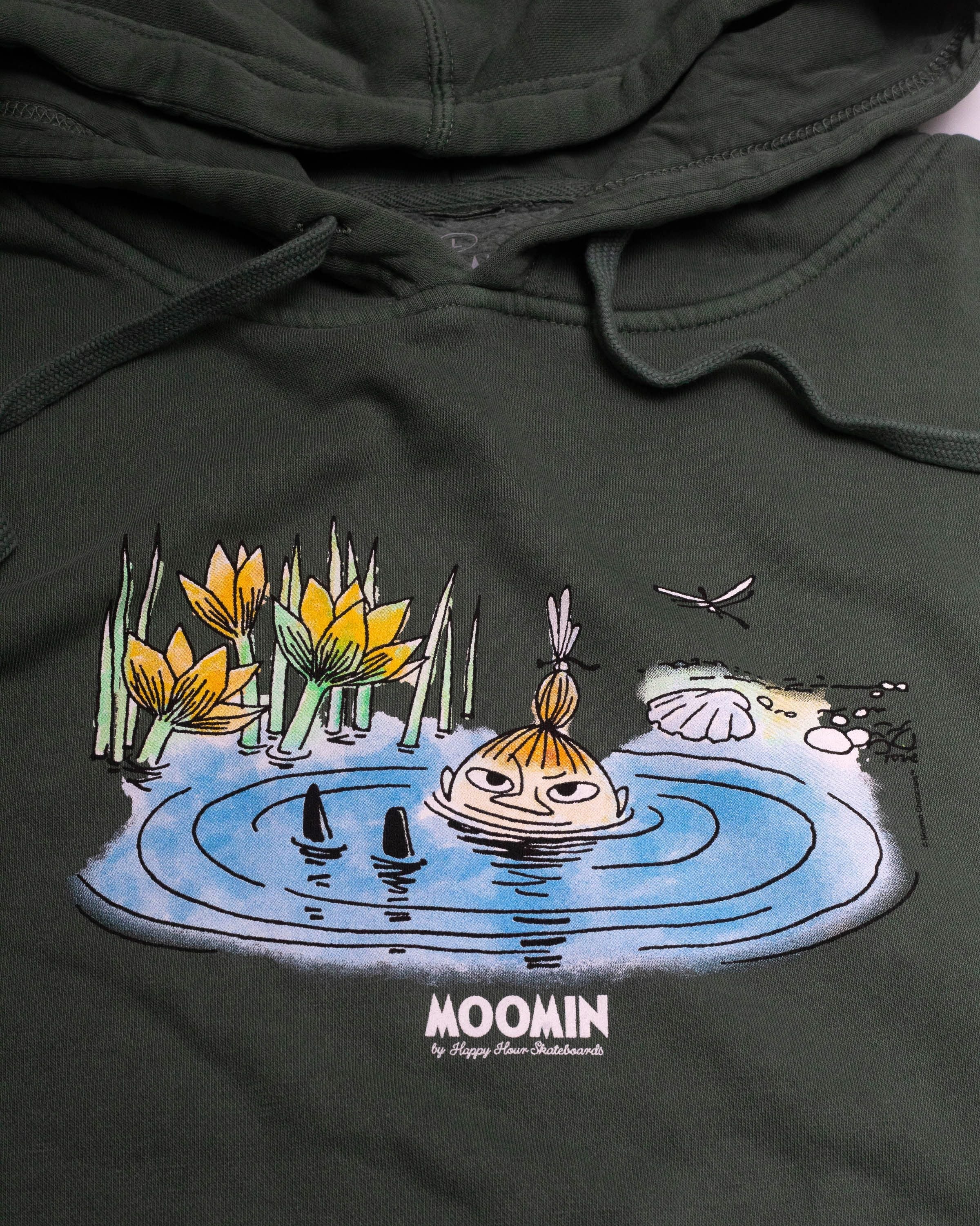 Happy Hour Skateboards x MOOMIN - Little My Hoodie Pigment Dyed Green