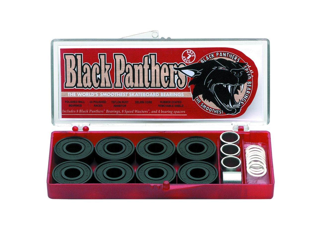 Shorty's - Black Panthers - Red Abec 7 single set