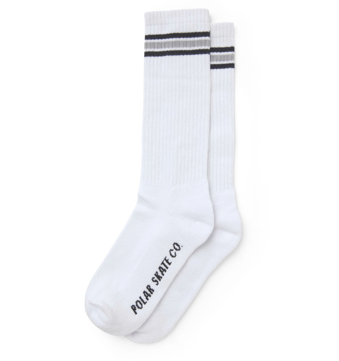 Polar Skate Co. - Stripe Socks Long - White / Grey