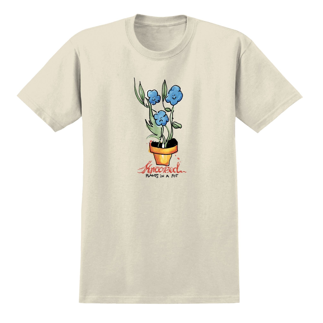 Krooked Skateboards - Blue Flowers Tee Natural