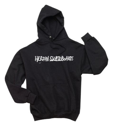 Heroin Skateboards - Painted Hoodie - Black