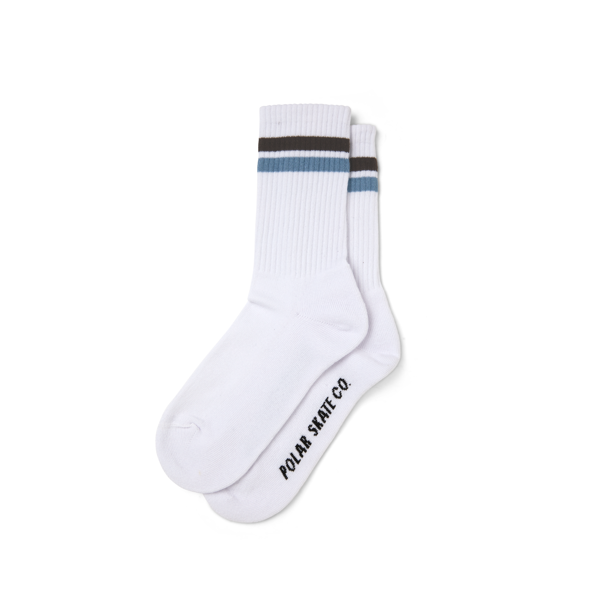 Polar Skate Co. - Stripe Socks - White / Brown / Blue