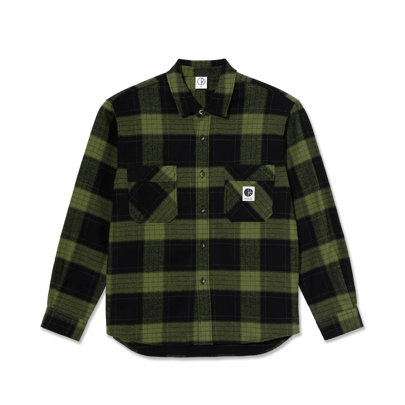 Polar Skate Co. - Mike LS Shirt Flannel - Black / Army Green